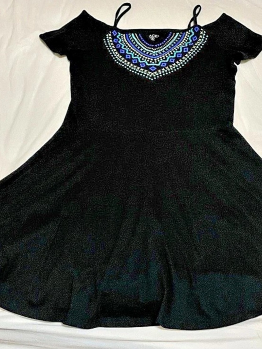 PLACE Girls Short Sleeve Dress in Black Size XXL (16)